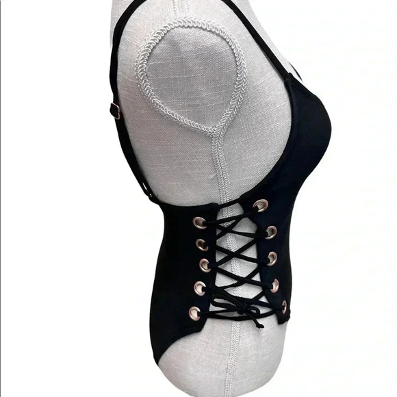 BRAND NEW WOMEN’S XHILARATION ONE PIECE BATHING SUIT•BLACK•SIZE XS• - Picture 4 of 5